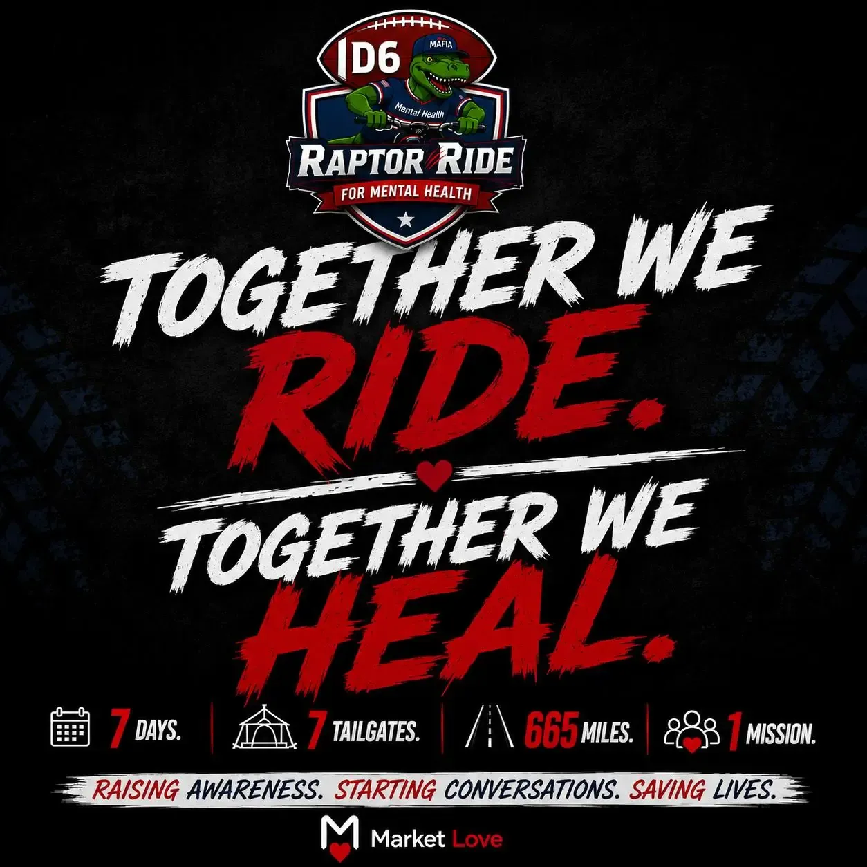 Together We Ride. Together We Heal. — D6 Raptor Ride for Mental Health poster